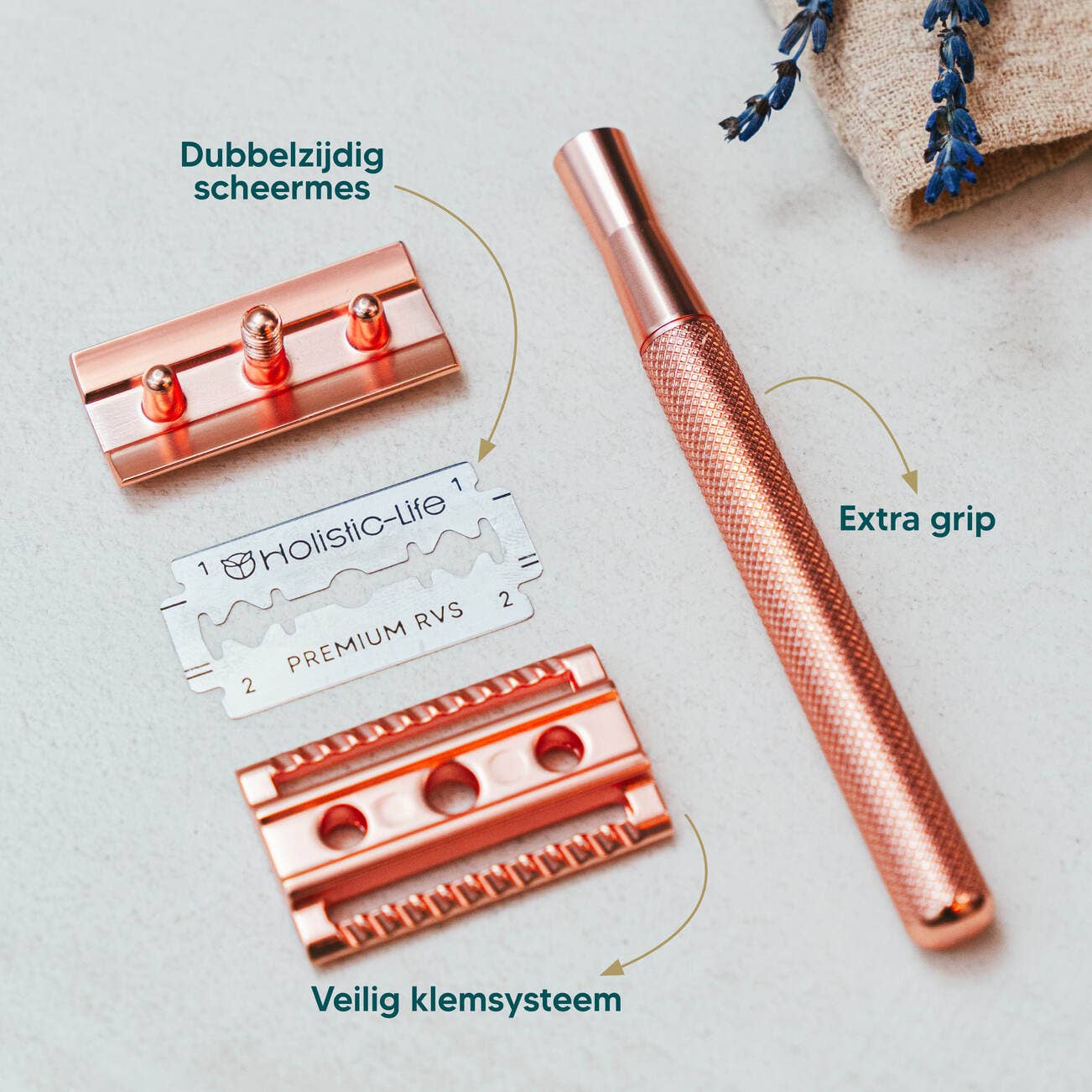 holistic-life – wholesale Rakhyvel – Safety Razor Rose - hållbar rakapparat utan plast6