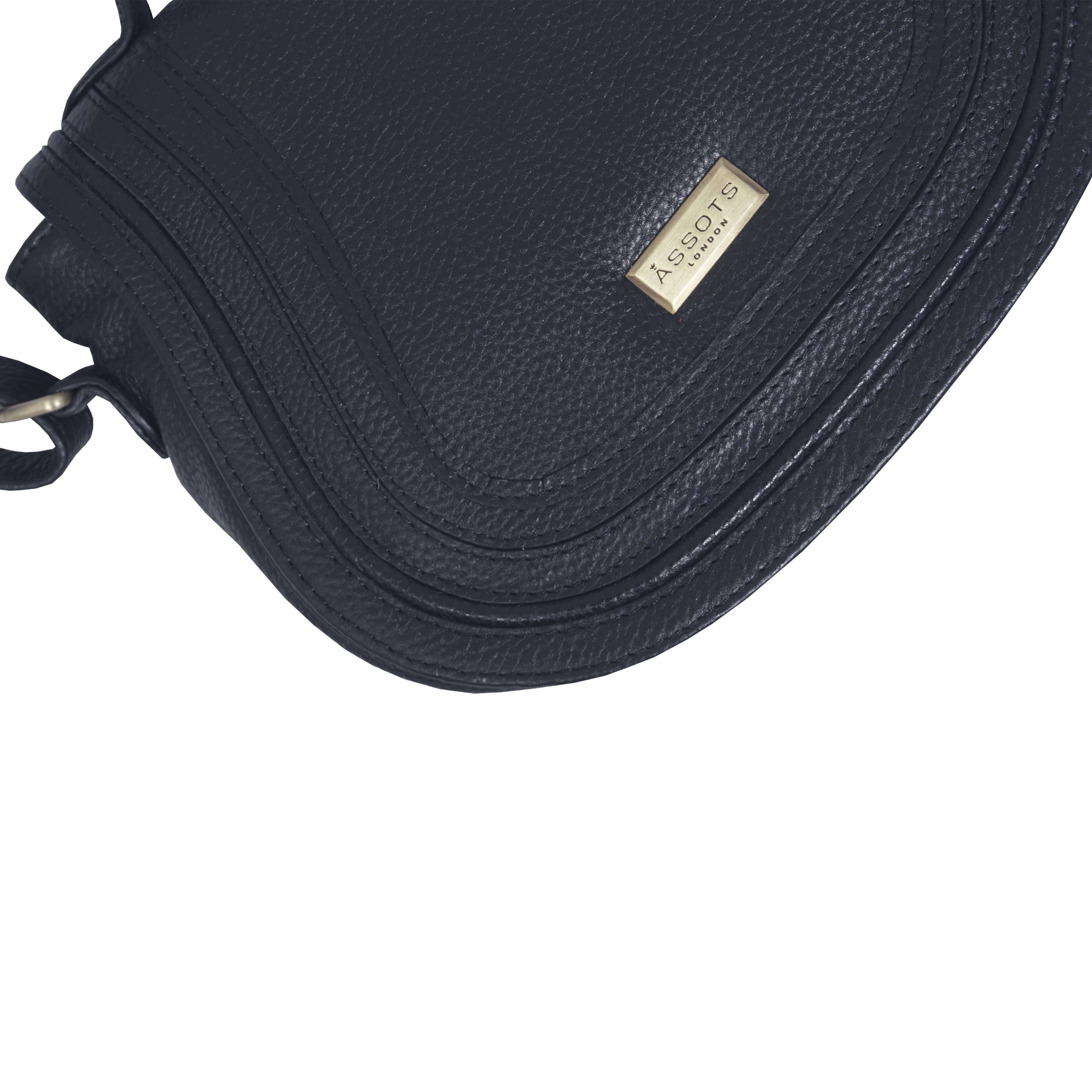 Assots London - Wholesale Crossbody Bag - Women's - 'CARMEL' Navy Real Leather Shoulder Crossbody Bag6