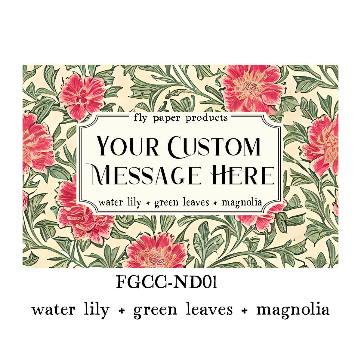 Fly Paper Products - Wholesale Jar/Filled Candle - Custom Name Drop William Morris 9 oz Candle  7