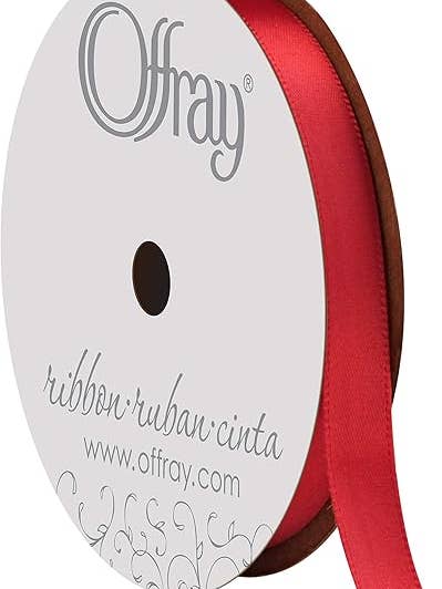 Double-Face Satin Red 3/8" x 100 Yards for wholesale by Berwick Offray Ribbon