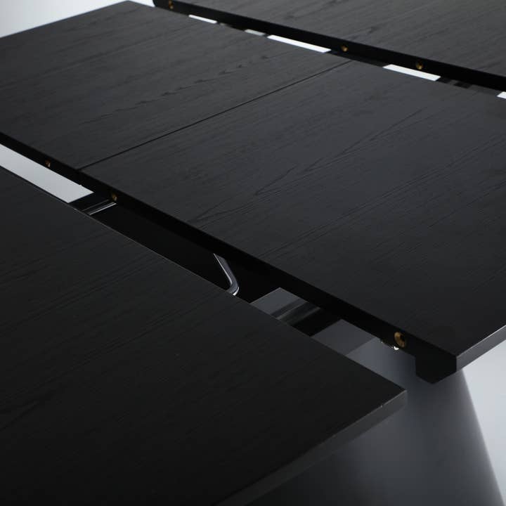 Kodu - Wholesale Side Table - Extendable melamine table in black color, 160x100x76cm4