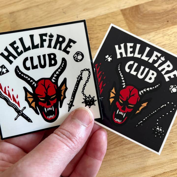 Hellfire Club, Vinyl Sticker, Stranger Things for wholesale by Graceful Darkness, LLC