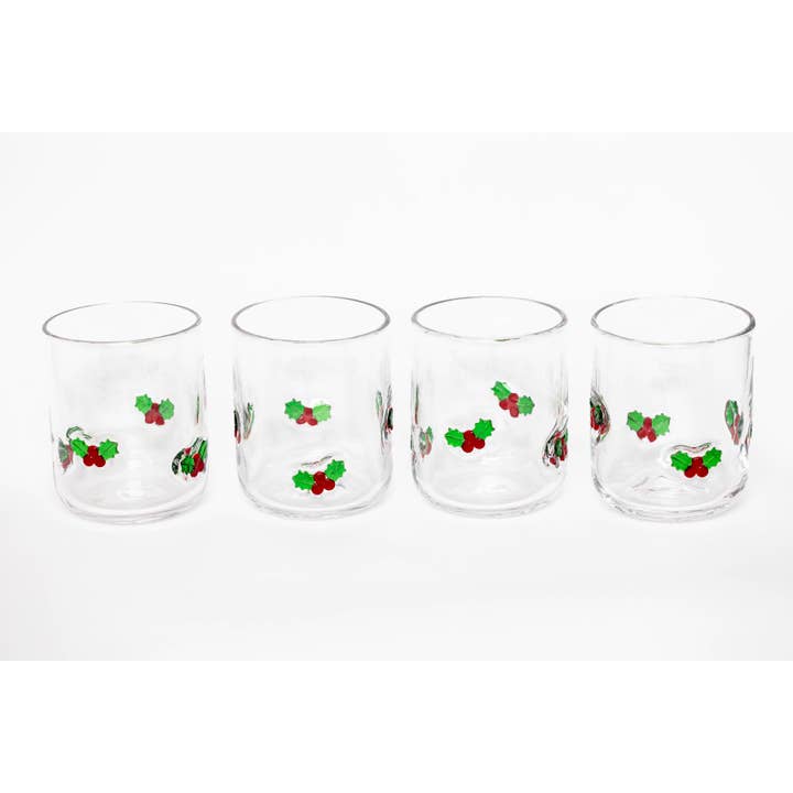 Jeanne Fitz Holly Leaf Icon Glass, Set of 4 for wholesale by Jeanne Fitz
