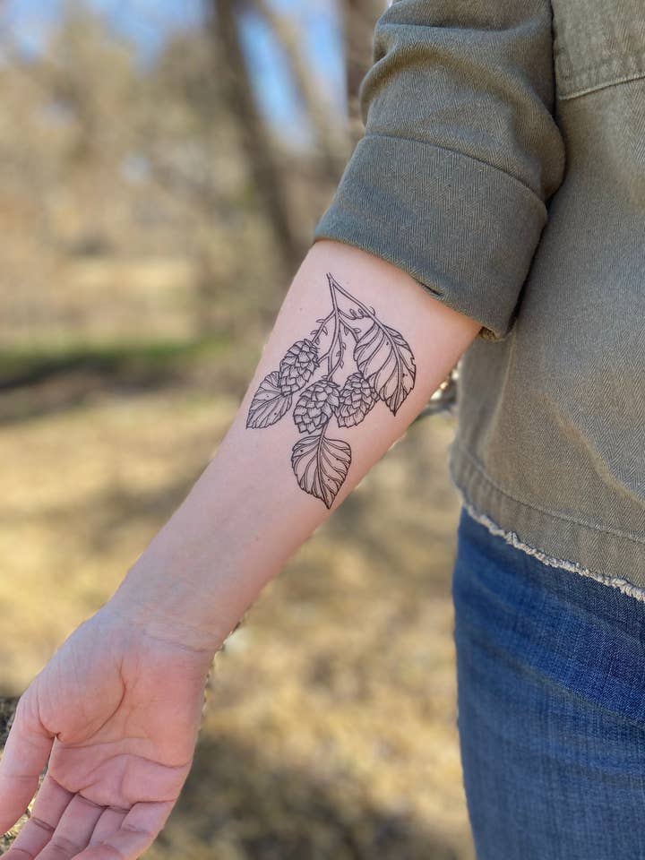 Hops Vine Temporary Tattoo for wholesale by NatureTats