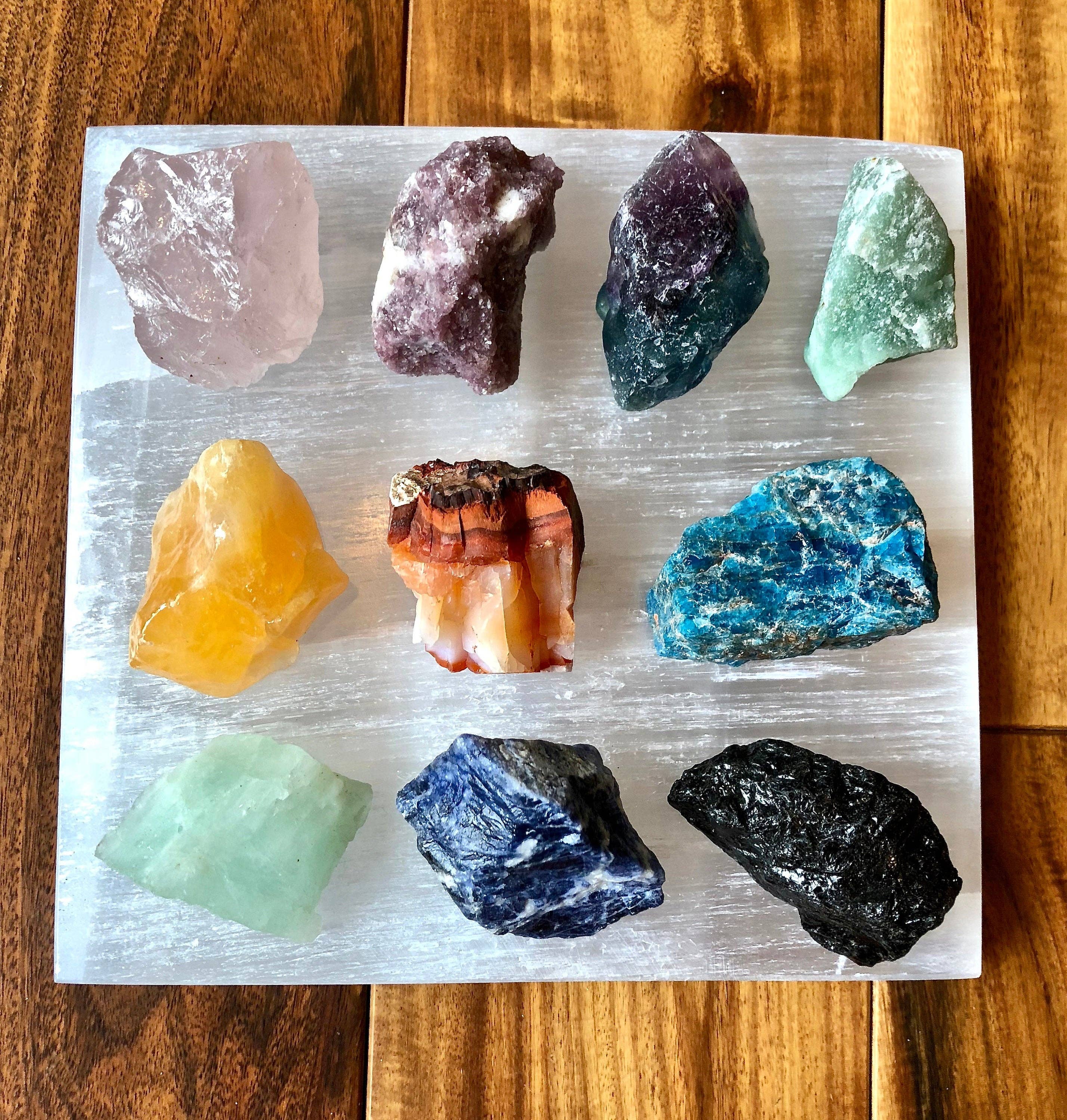 New Moon Beginnings - Wholesale Crystal Charging Plate - Square Selenite Charging Plate (~5.5") Crystal Charging Slab4