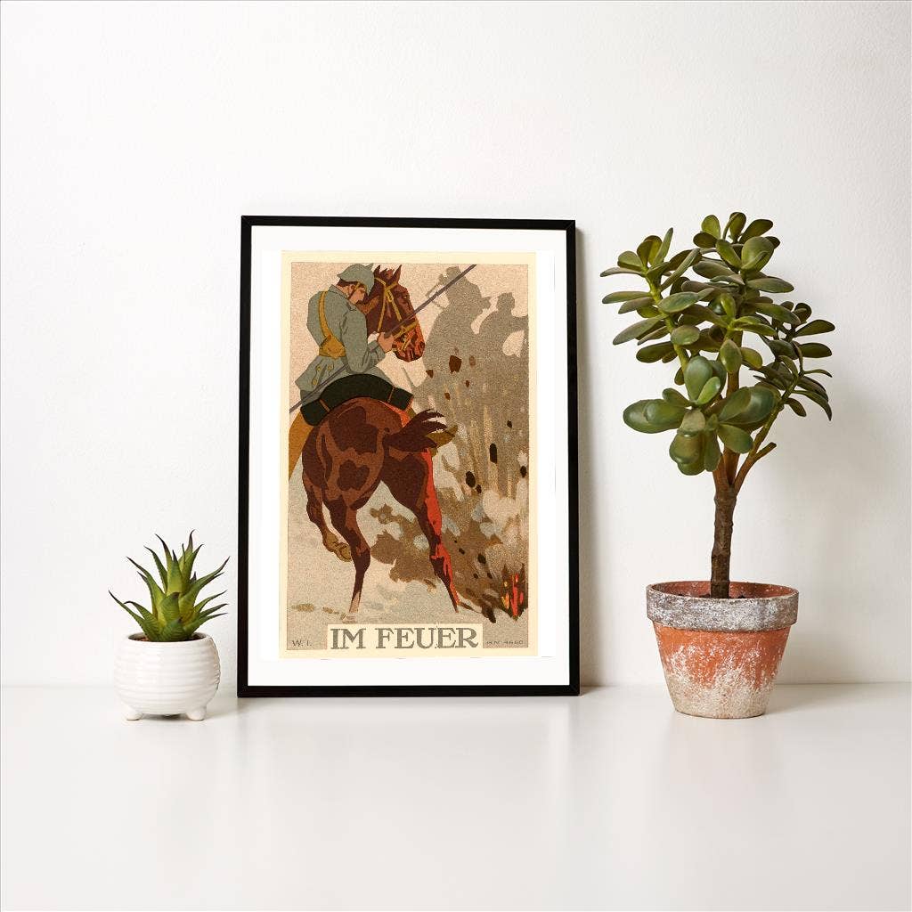 Found Image Press - Wholesale Art Print - Art Print FG-275 German War Poster, Im Feuer1