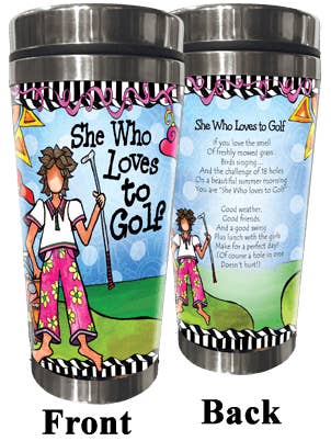 Loves to Golf Stainless Steel Tumbler for wholesale by Suzy Toronto Wholesale