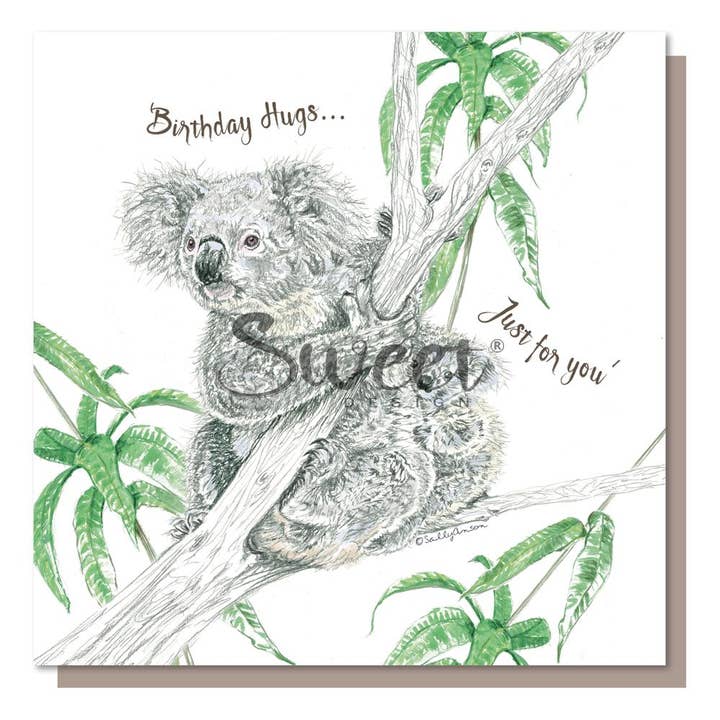 Sweet Design - Wholesale Birthday Card - BES039 - Koala Bear' Hugs Just for You'