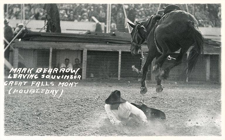Found Image Press - Wholesale Sticker - Sticker CB-151 Cowboy Bucked Off Bronco, Montana0