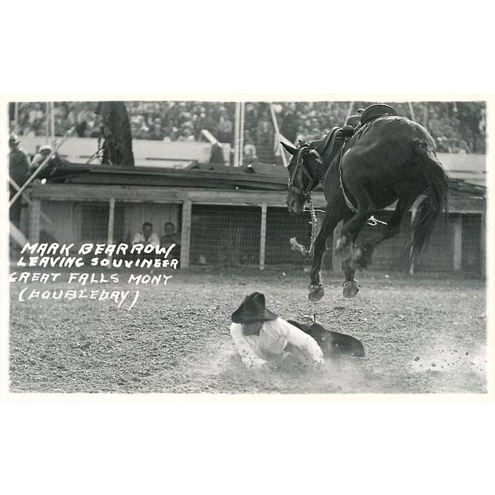 Found Image Press - Wholesale Sticker - Sticker CB-151 Cowboy Bucked Off Bronco, Montana