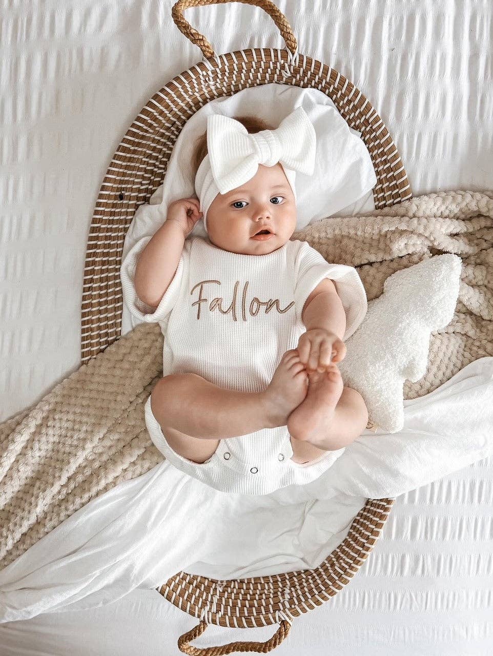 Petite + Co - Wholesale Bodysuit (non-footed) – Baby - WAFFLE BUBBLE ROMPER - WHITE1