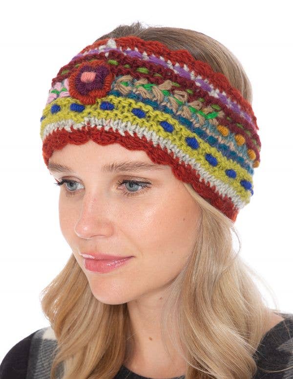 The Collection Royal / Royal Handicrafts – wholesale Fashion headband – women's – Floral Knitted Woolen Headband7