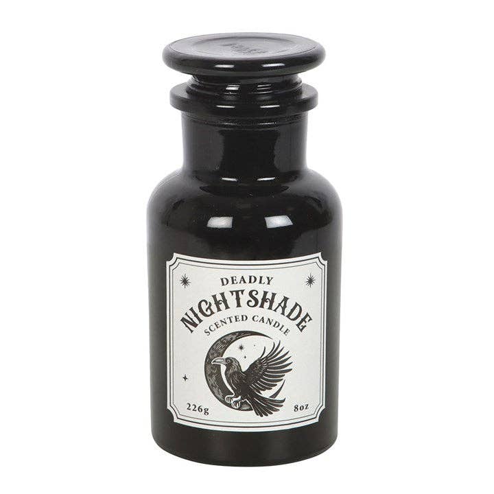 Something Different Wholesale – wholesale Jar/filled candle – Mystic Raven Deadly Nightshade Gothic Apothecary Candle1