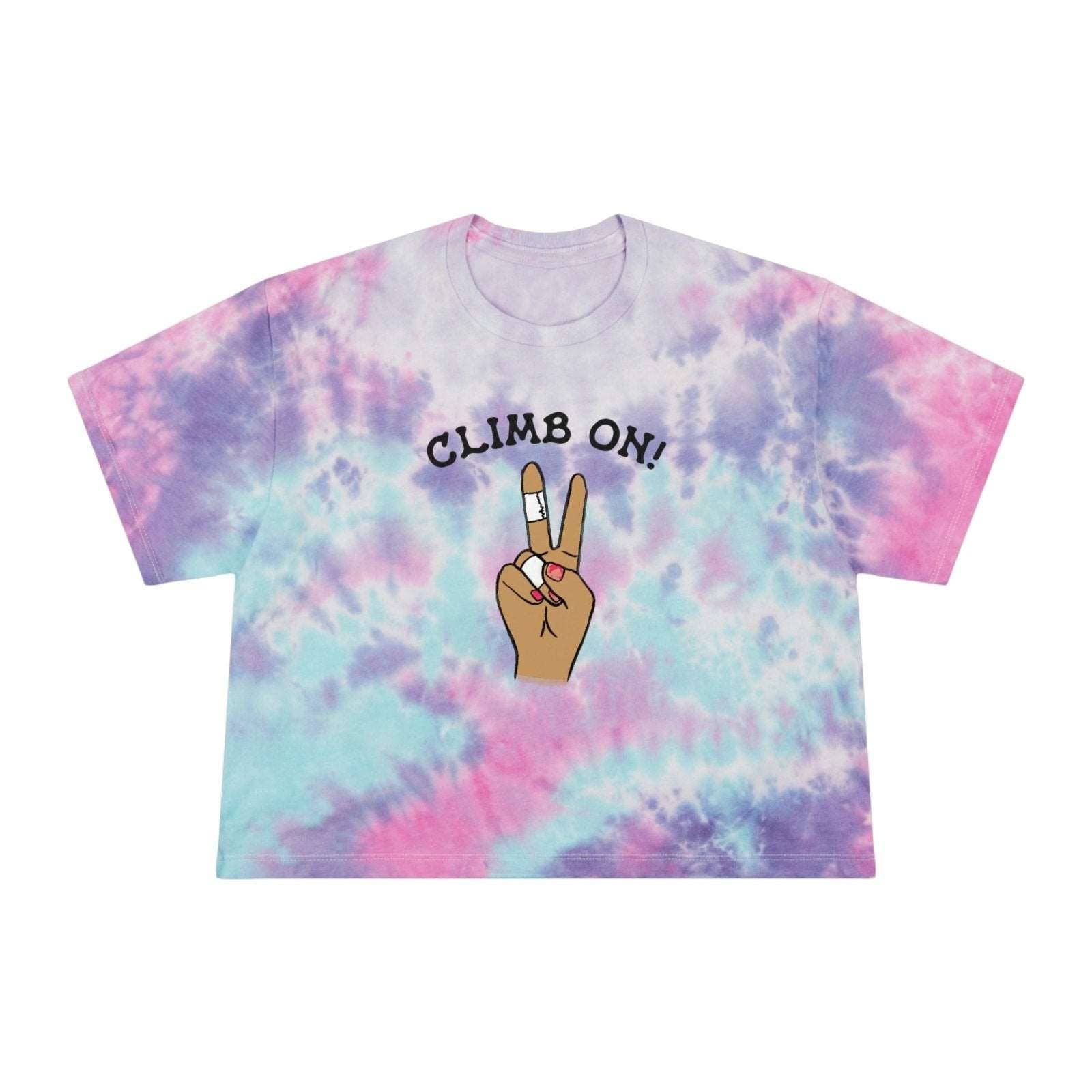Climb On Manicure — Women's Tie Dye Crop Tee for wholesale on Faire0