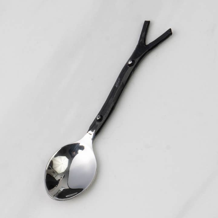 Cucchiaio piccolo in acciaio nero da 4,5" per la vendita all'ingrosso da parte di India Handicrafts Inc