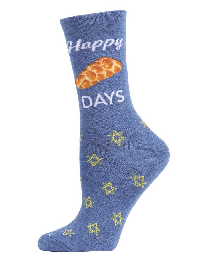 Infinity Classics International Inc. - Wholesale Socks - Women's - MeMoi Happy Challah Days Holiday Crew Socks
