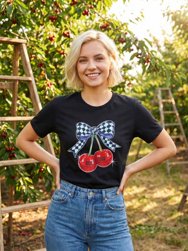 BC DTF DISCO CHERRY TEES, TSHIRTS, T-SHIRTS, for wholesale by L&B Life