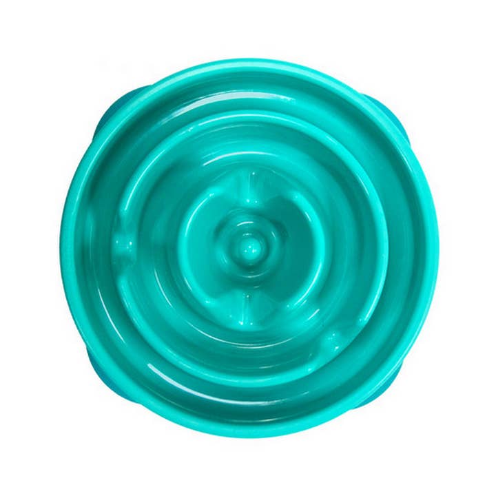 King Wholesale Pet Goods - Wholesale Pet Bowl - Cat/Dog - Outward Hound Slow/Fun Feeder Teal M