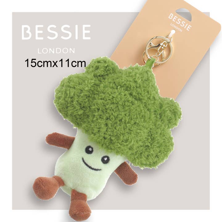 Bessie London - Wholesale Keychain - Women's - PLUSH BROCCOLI BAG CHARM1