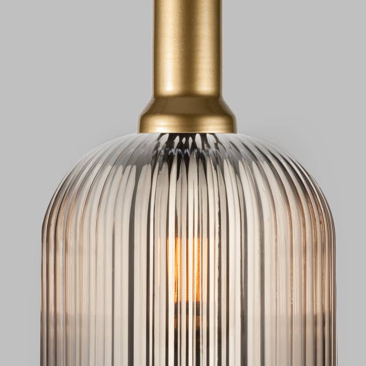 Eclipse Lighting - Wholesale Chandelier/Hanging Light - XL Amber Ribbed Glass Multi Pendant Light for Stairs, Mid-Century Modern Custom made Chandelier Light for Architects and Interior Designers14