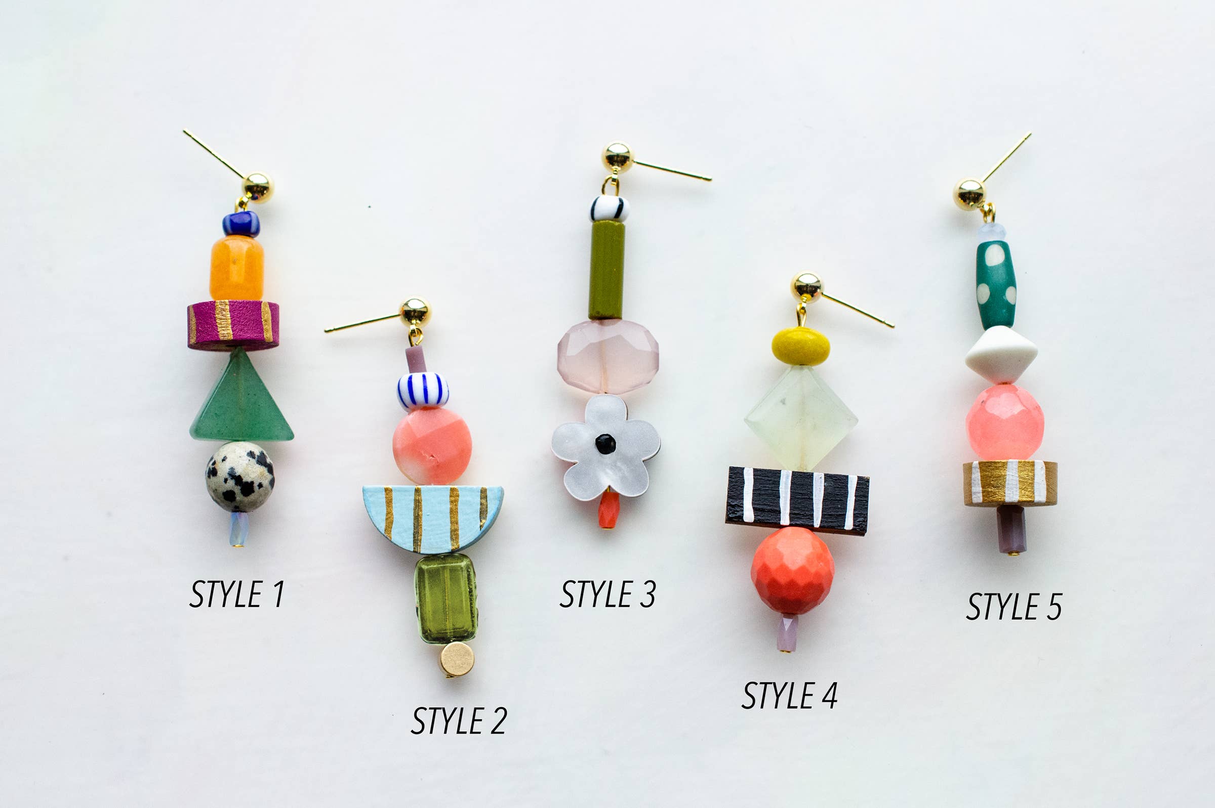 Jill Makes - Wholesale Dangle Earrings - Hey Day - Colorful Beaded Mix and Match Earrings1