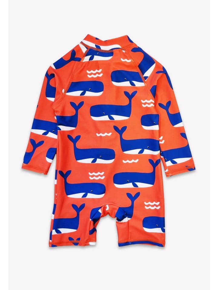 Toby Tiger – wholesale One-piece swimsuit – Baby – Whale Waves Print Baby Long-Sleeved Swimsuit2