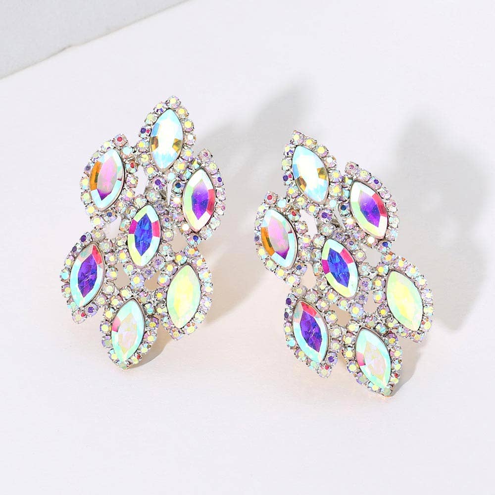 Sensibling Corp. - Wholesale Clip-On Earrings - Marquise Stone Embellished Clip On Earrings11