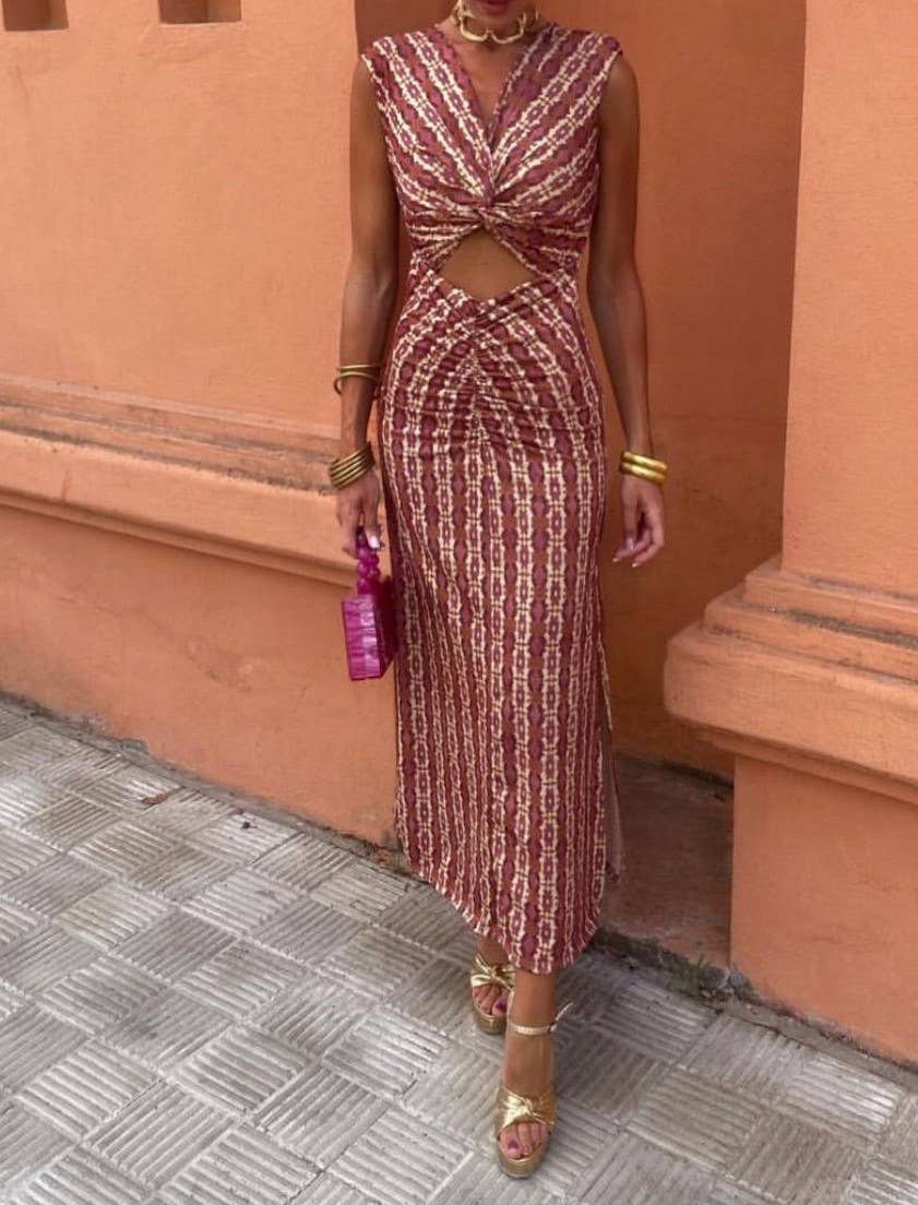 LORIANE – wholesale Dress – Women's – 10246R Printed long dress3