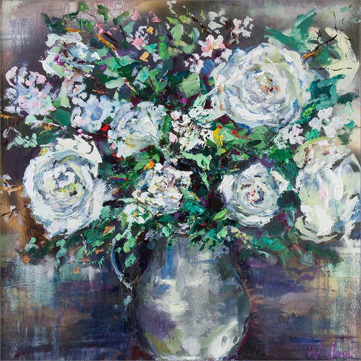 Bouquet in White - Giclée Print for wholesale by The Laura Wallace Collection