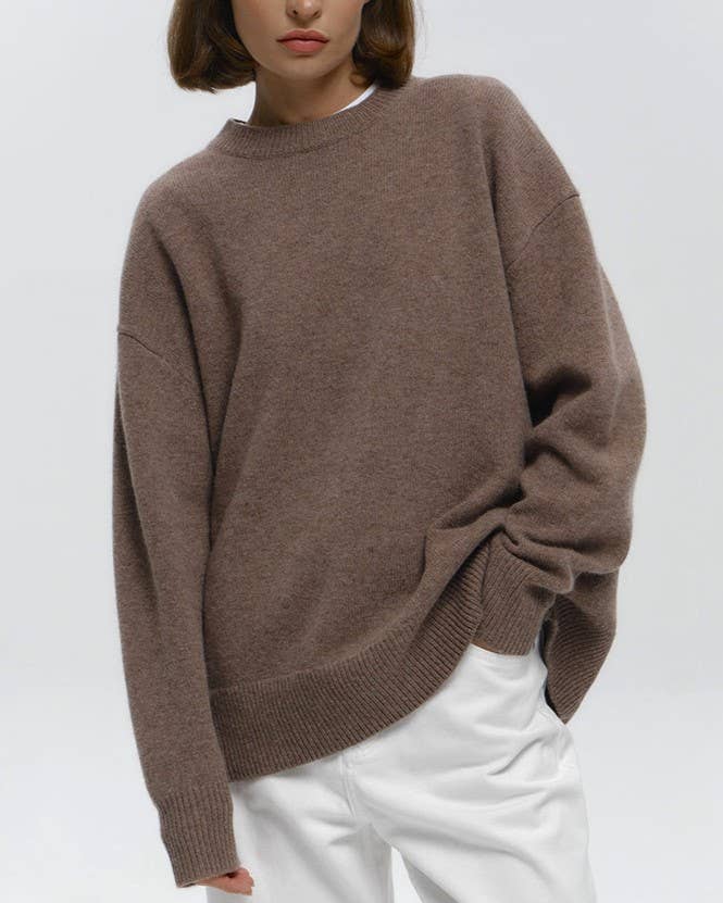 HIDDENBRAND - Wholesale Knit Sweater - Women's - Essential Basic Round Neck Sweater Top0