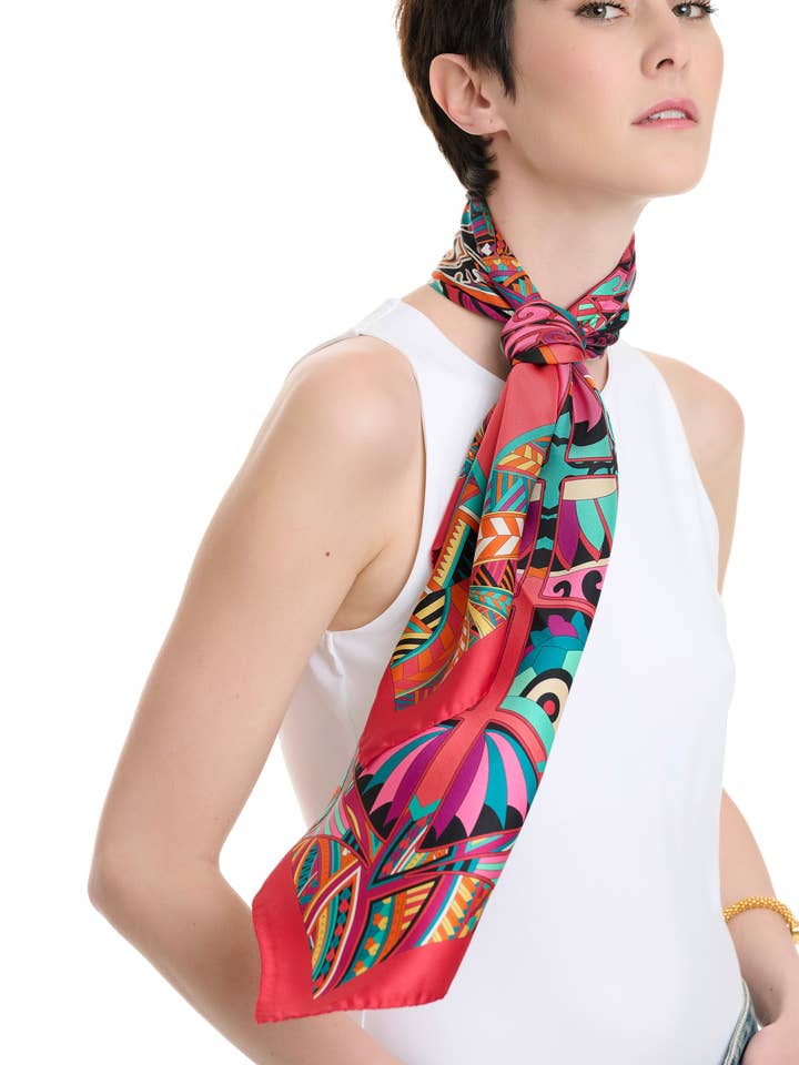 Potere della Vita Premium Sciarpa in Seta 100% Rossa 35"*35" per la vendita all'ingrosso da parte di Fetolia