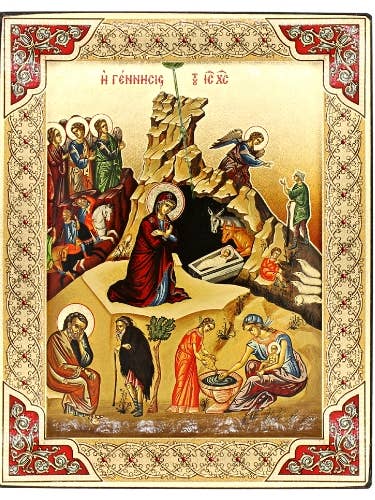 The Nativity Silk Screen Icon – Eastern Style for wholesale by The Art of the Icon