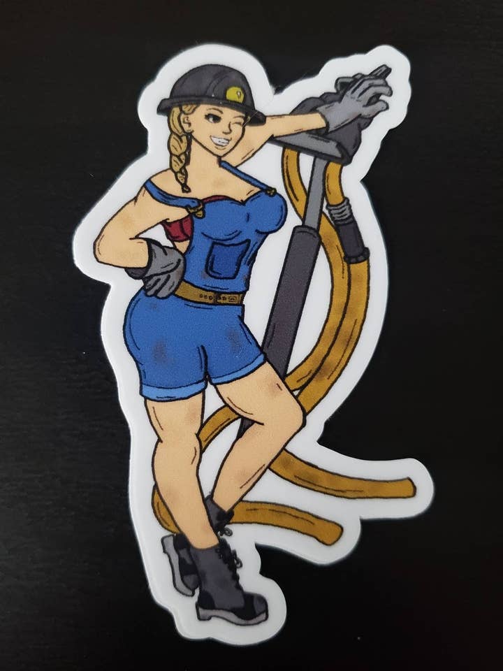 Roxy Mining Pin Up Sticker for engroshandel hos Mine Design Creations