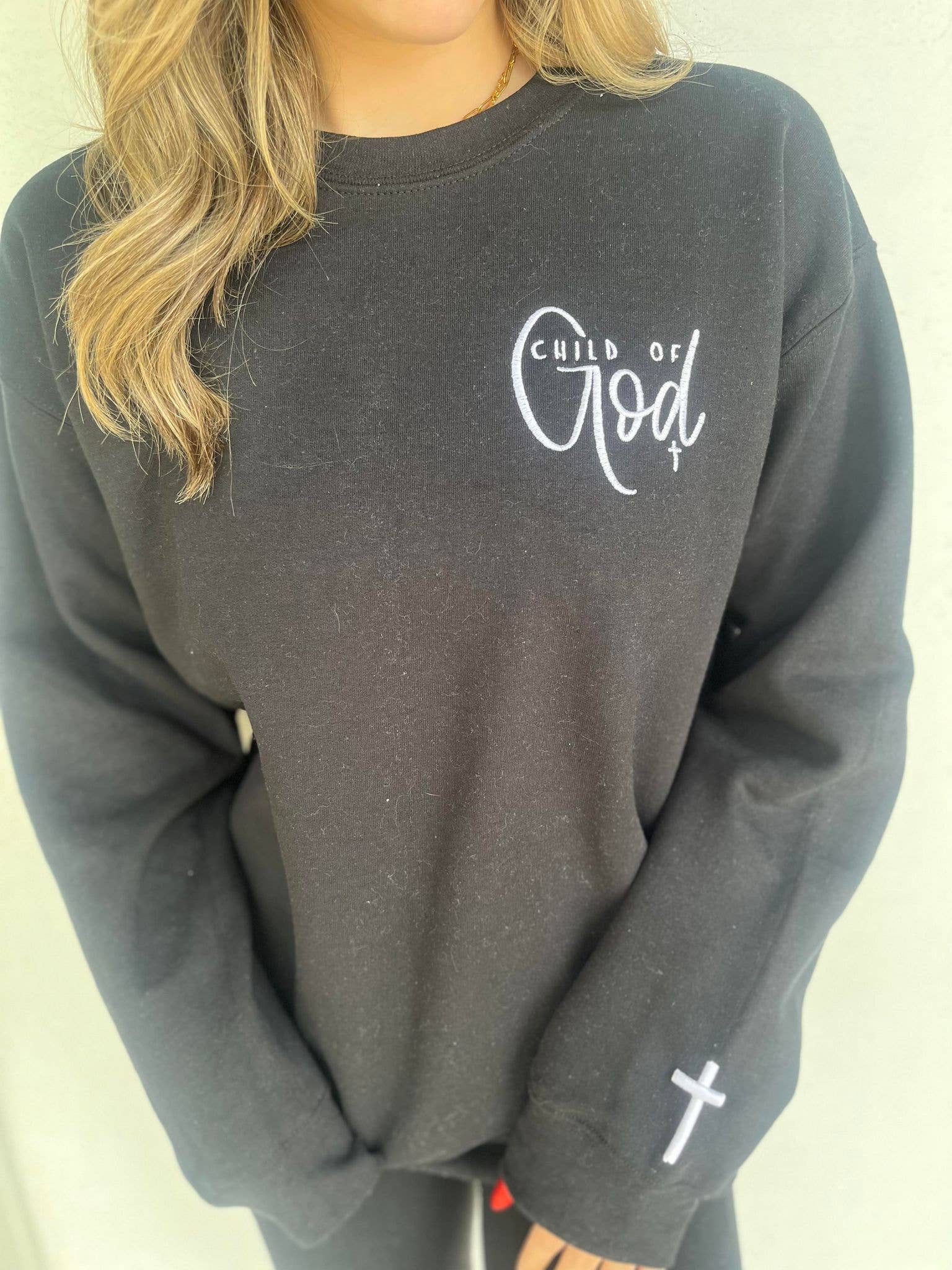 Adelle Linen - Wholesale Sweatshirt - Women's - Child of God Embroidered Sweatshirt6