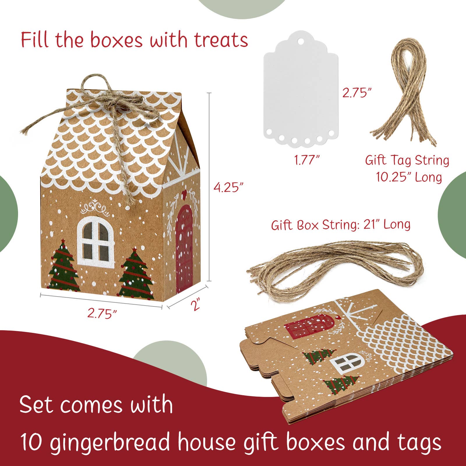 Wrapables.com - Wholesale Gift Box - Wrapables Xmas Gingerbread House Gift Boxes & Tags 10pcs1