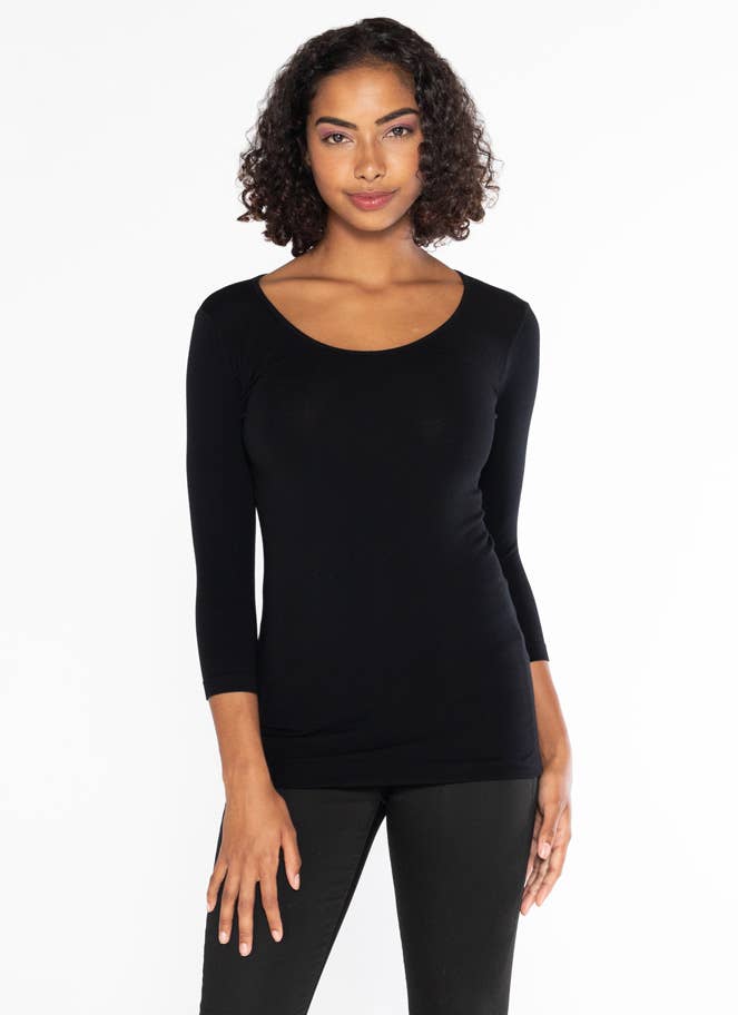 C'est Moi Clothing Co - Wholesale Knit Top - Women's - Bamboo 3/4 Sleeve Top- CEBT120613