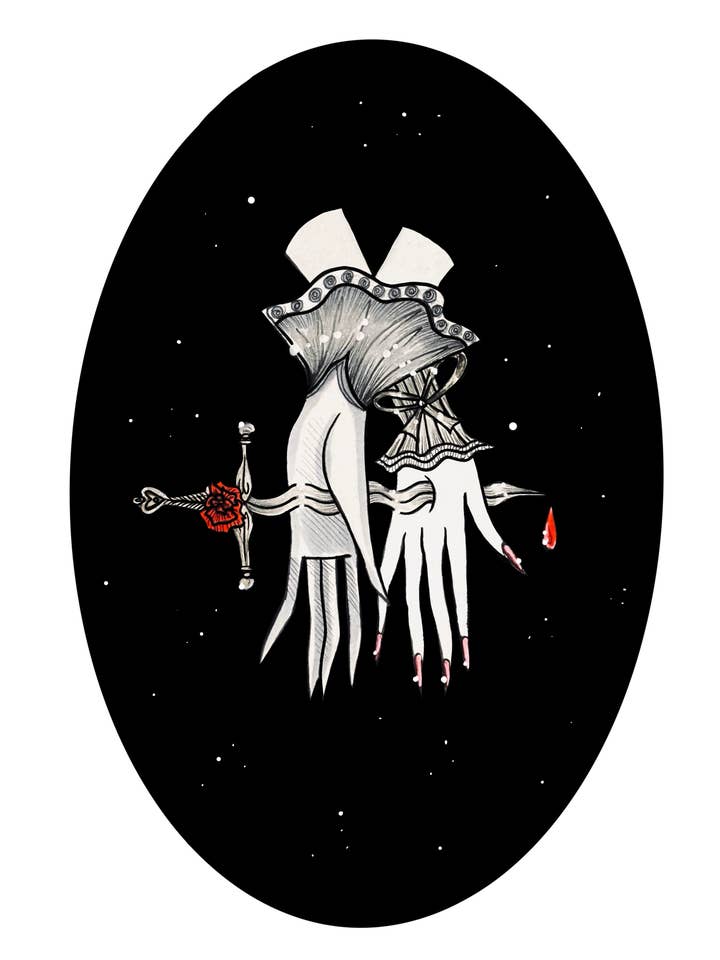 Evigt Bundet Gotisk Sapphisk Romantik Kunsttryk for engroshandel hos Stefani Rabideaux