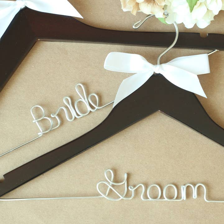 Bride and Bow - Wholesale Kleerhangers - Hangers voor bruid en bruidegom, set van 21