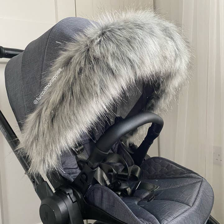 Universal Sparkle Husky Fuskpäls Barnvagn Hood Trim för wholesale av Fur coat no nappies U.K. ltd