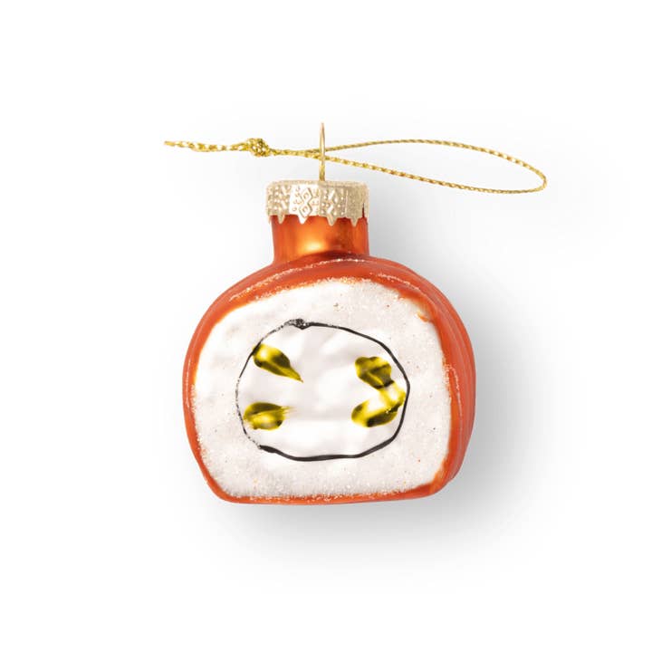 Sushi Roll, Handcrafted Shiny Glass Food Holiday Decorative Ornament Gift for wholesale by Chive