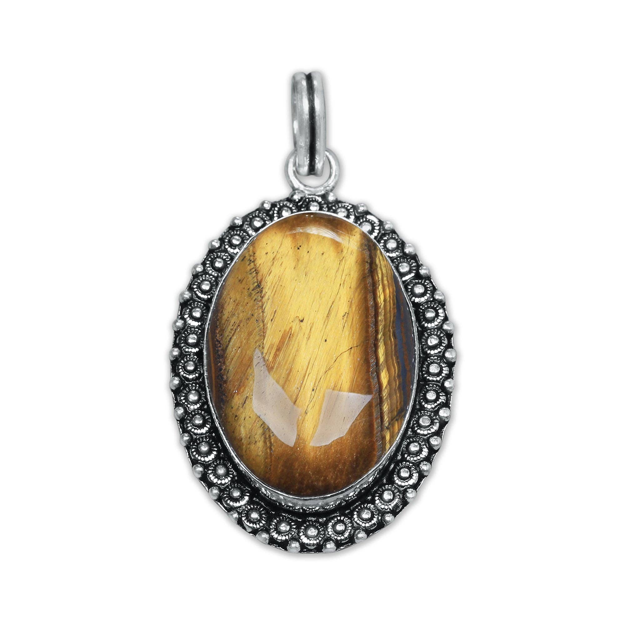 Handmade Jewels - Wholesale Individual Charm/Pendant - Tiger Eye Designer Pendants - Handmade, Silver-Plated, Assorted Designs/Sizes4