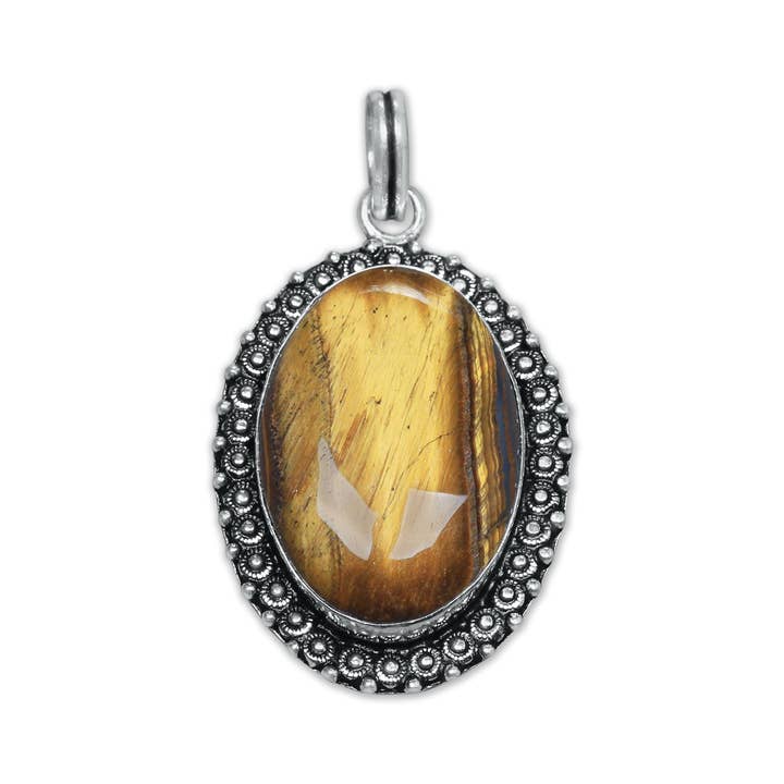 Handmade Jewels - Wholesale Individual Charm/Pendant - Tiger Eye Designer Pendants - Handmade, Silver-Plated, Assorted Designs/Sizes4