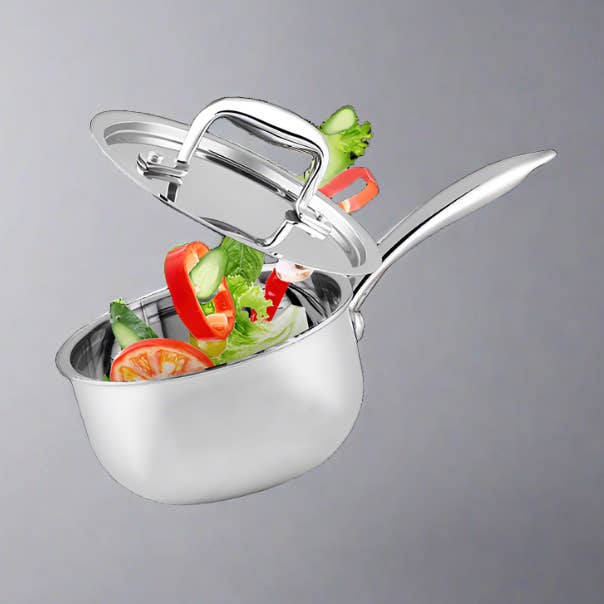 Drievoudige sauspan van roestvrij staal met deksel | Premium kookgerei voor wholesale door SAMA Homes