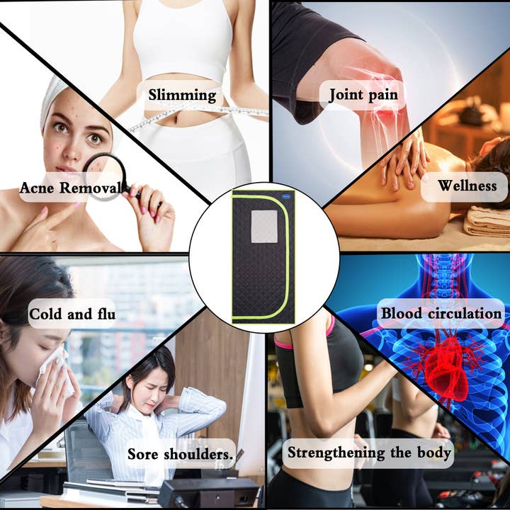 Orange County Decor - Wholesale Tent - Portable Plus Type Full Size Far Infrared Sauna Tent. Spa, Detox ,Therapy And Relaxation At Home.Larger Space,Stainless Steel Connector Easy To Install, With Fcc Certification Black Black Polyester5