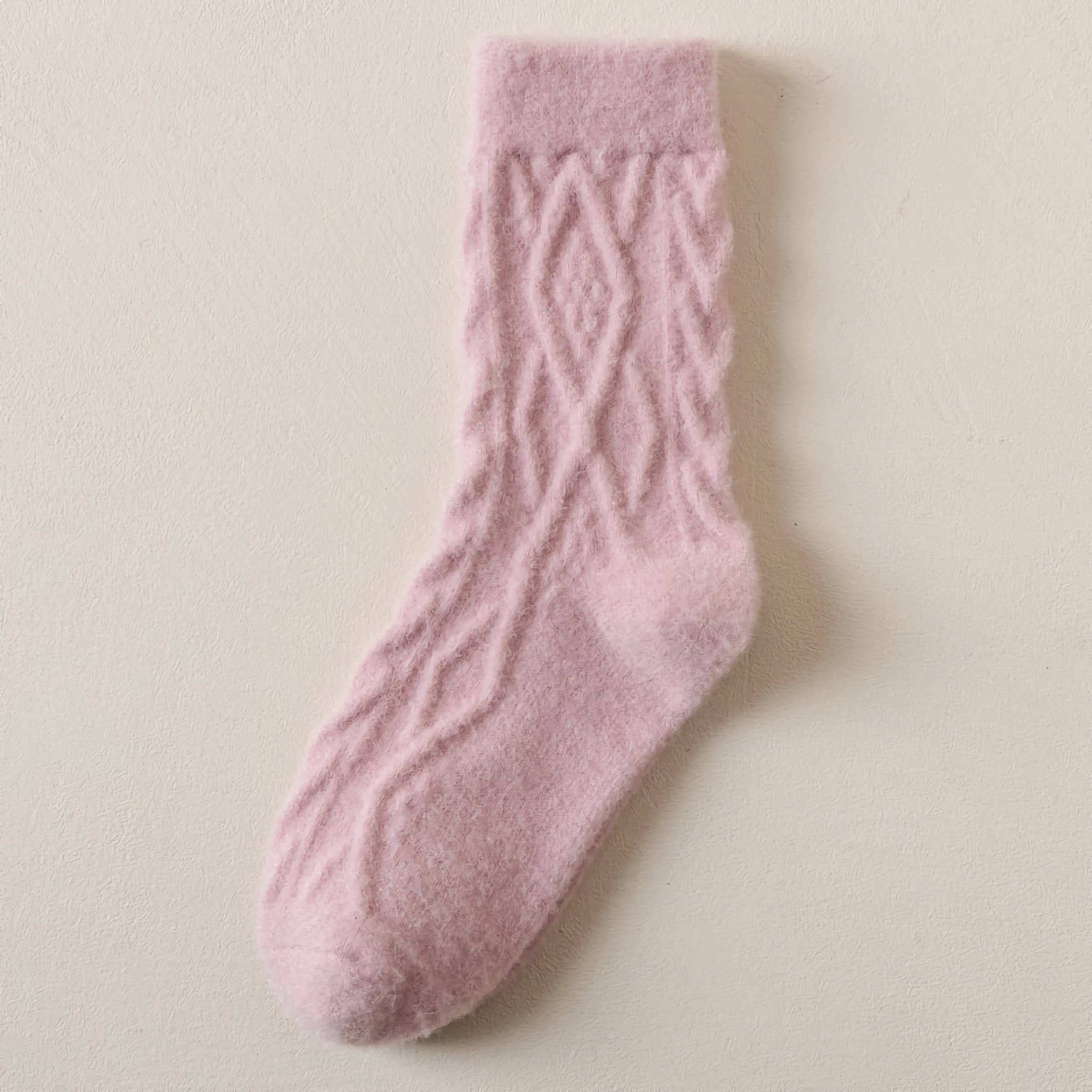 Happy Knits - Wholesale Socks - Women's - Women's Winter Wool Socks - Thick Cable Knit Warm Socks3