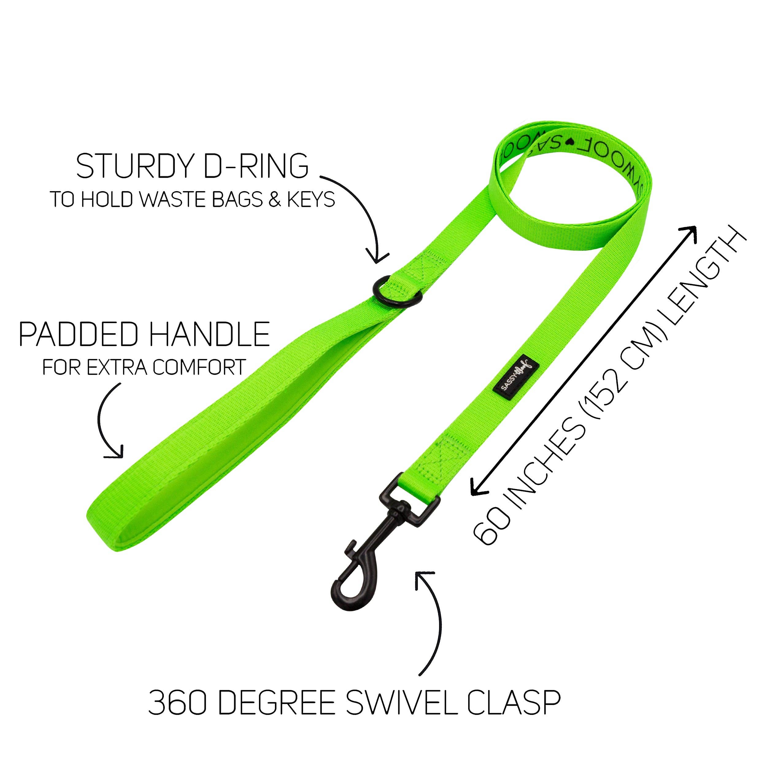 SASSY WOOF - Wholesale Pet Leash - Dog - Dog Leash - Neon Green3