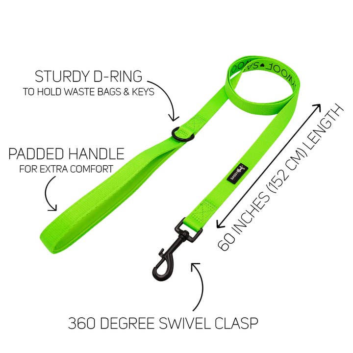 SASSY WOOF - Wholesale Pet Leash - Dog - Dog Leash - Neon Green3