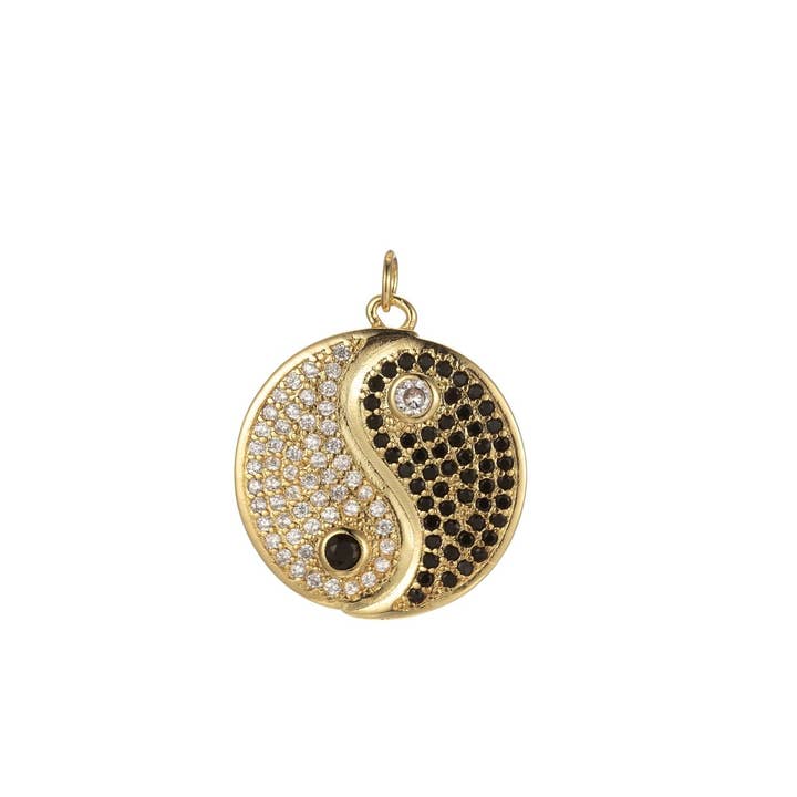 Colgante Delicado Yin Yang Relleno de Oro de 18K, Dije Yin Yang con Micro Pavé E-870-E-872 para venta al por mayor de Aim Eternal