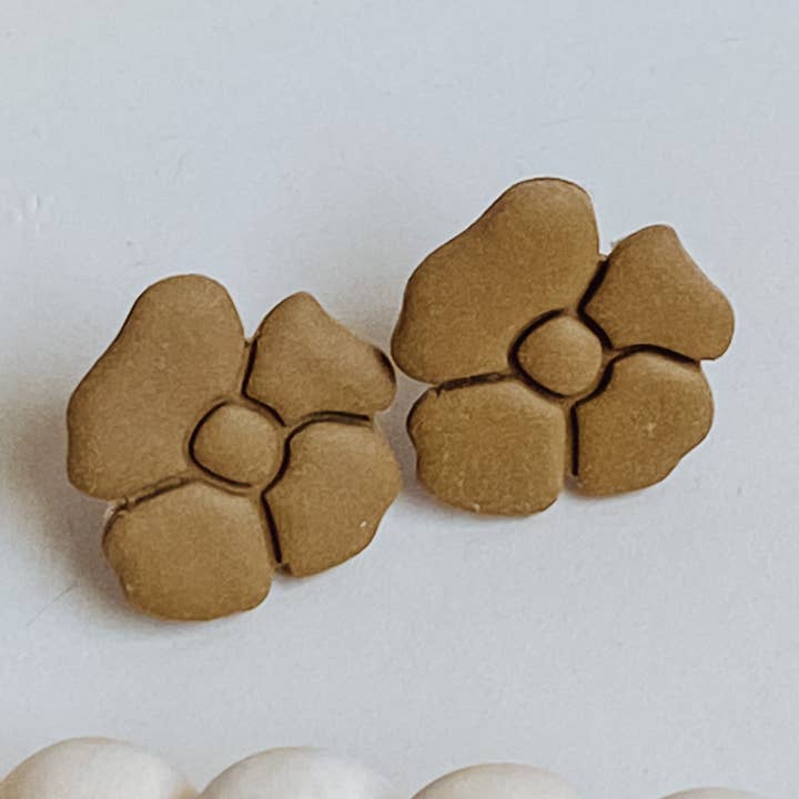 Poppy Studs for wholesale by Happily Handmade Clay
