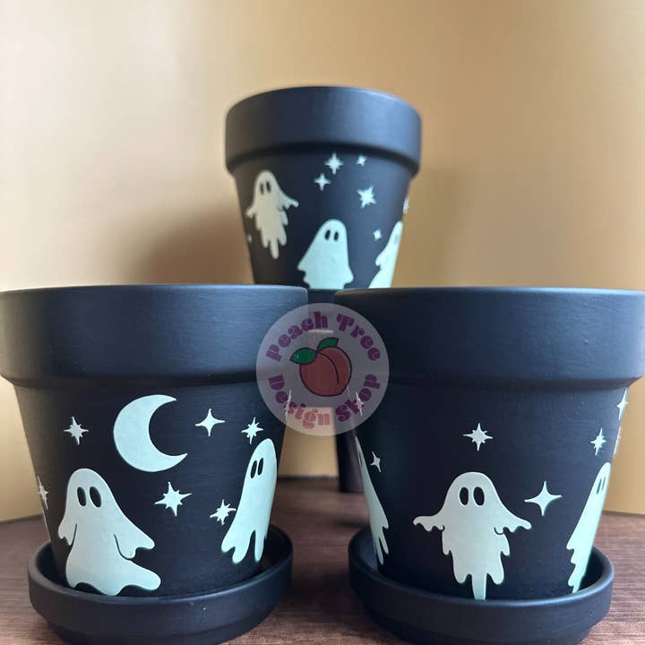 Peach Tree Design Shop - Wholesale Plant Pot - Glow-in-the-Dark Planter, Halloween Planter, Ghost Planter7